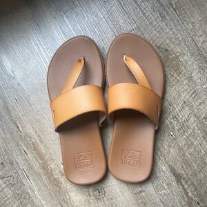 Reef Tan and Brown Slide Sandals